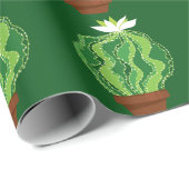 Groene cactus: natuurlijk abstract motief. cadeaupapier (Rol Hoek)