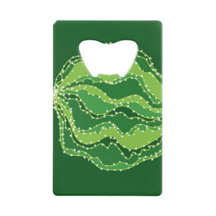 Groene cactus: natuurlijk abstract motief. creditkaart flessenopener
