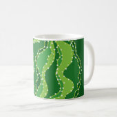 Groene cactus: natuurlijk abstract motief. koffiemok (Voorkant rechts)