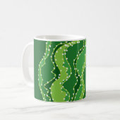 Groene cactus: natuurlijk abstract motief. koffiemok (Voorkant links)