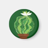 Groene cactus: natuurlijk abstract motief. magneet (Voorkant)