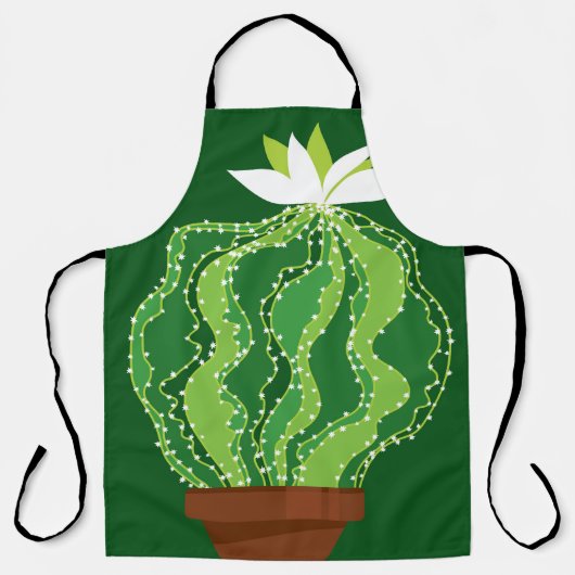 Groene cactus: natuurlijk abstract motief. schort (Voorkant)