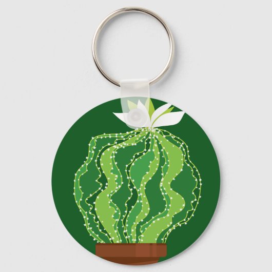 Groene cactus: natuurlijk abstract motief. sleutelhanger (Voorkant)