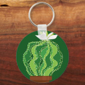 Groene cactus: natuurlijk abstract motief. sleutelhanger (Voorkant)