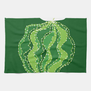 Groene cactus: natuurlijk abstract motief. theedoek