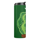 Groene cactus: natuurlijk abstract motief. thermosbeker (Gedraaid links)