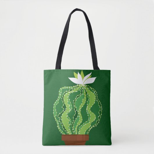 Groene cactus: natuurlijk abstract motief. tote bag (Voorkant)