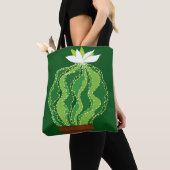 Groene cactus: natuurlijk abstract motief. tote bag (Dichtbij)