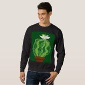 Groene cactus: natuurlijk abstract motief. trui (Voorkant volledig)