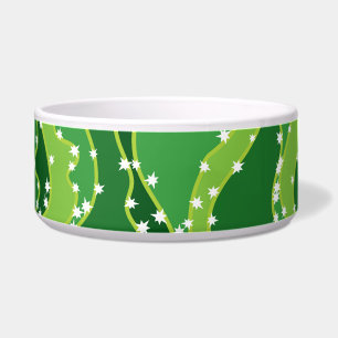 Groene cactus: natuurlijk abstract motief. voerbakje