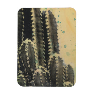 Groene Cactus op gele achtergrond Magneet
