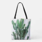 Groene cactus op witte achtergrond. tote bag (Achterkant)