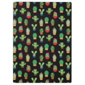 Groene Cactus op zwarte achtergrond - Spiral Bound Klembord (Achterkant)