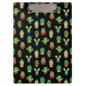 Groene Cactus op zwarte achtergrond - Spiral Bound Klembord (Voorkant)