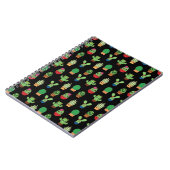 Groene Cactus op zwarte achtergrond - Spiral Bound Notitieboek (Linkerzijde)