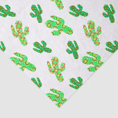 Groene Cactus Patroon Desert Botanische Thema Tissuepapier (Detail)