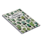 Groene Cactus patroon gepersonaliseerd Notitieboek (Rechterzijde)