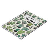 Groene Cactus patroon gepersonaliseerd Notitieboek (Linkerzijde)
