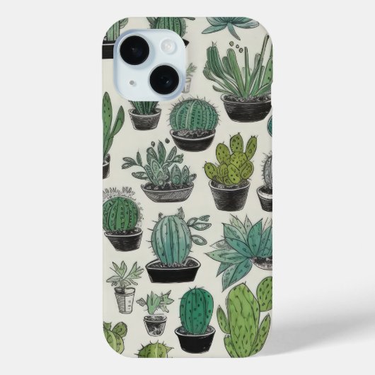 Groene Cactus Patroon Telefoonhoes Case-Mate iPhone Case (Achterkant)