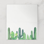 Groene cactus plaatskaart. Cacti bruiloft zitplaat Plaatskaartje (Buitenkant ongevouwen)