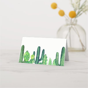 Groene cactus plaatskaart. Cacti bruiloft zitplaat Plaatskaartje