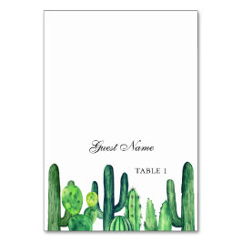 Groene cactus plaatskaart voor een trouwfeest. Cac Kaart