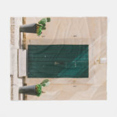 GROENE CACTUS-PLANT NAAR GROEN DEUR FLEECE DEKEN (Voorkant (Horizontaal))