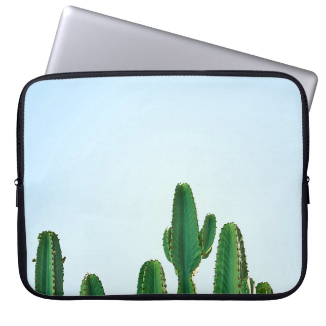 Groene cactus plant op witte achtergrond laptop sleeve (Voorkant)
