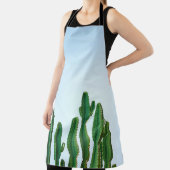 Groene cactus plant op witte achtergrond schort (Insitu)