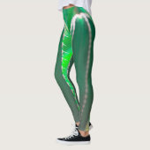 Groene cactus plant verlaat pastel leggings (Links)