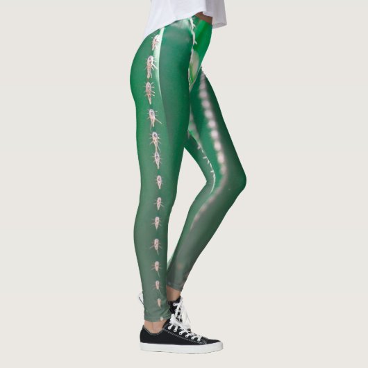 Groene cactus plant verlaat pastel leggings (Rechts)