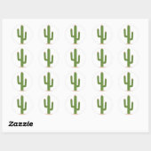 Groene Cactus Roze Bloem Stickers (Vel)