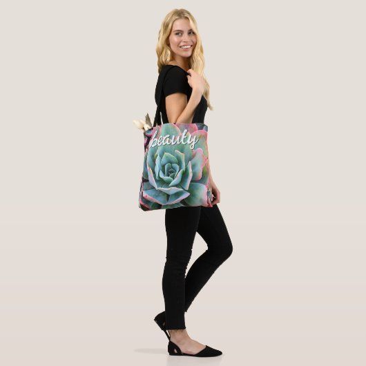 Groene Cactus Succulent Fotografie Schoonheidsscri Tote Bag (Op model)