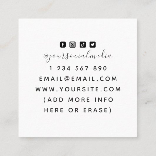 Groene Cactus Succulent House Plant Interior Desig Vierkante Visitekaartje (Achterkant)