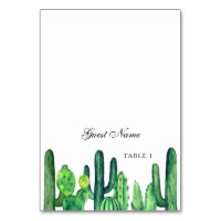 Groene cactus trouwkaart. Cactussen zitplaatsen