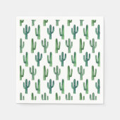 Groene cactus. Waterverf cactussen. Botanisch mode Servet (Voorkant)