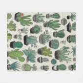 Groene Cactuspatroon Dekbed Fleece Deken (Voorkant (Horizontaal))