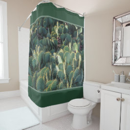 Groene cactussen douchegordijn