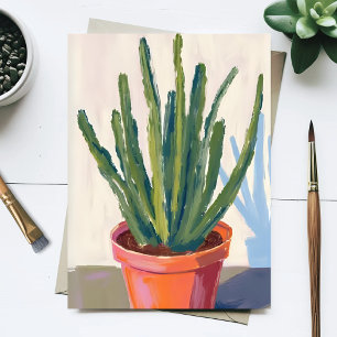 Groene Cactussen Plant Watercolor Schilderij Briefkaart