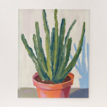 Groene Cactussen Plant Watercolor Schilderij