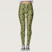 Groene cactussen succulent patroon foto vet modern leggings (Voorkant)