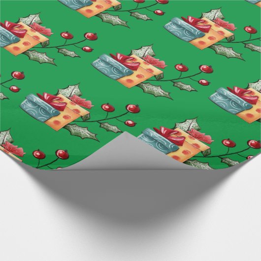 Groene Cadeaus Cadeaupapier (Hoek)