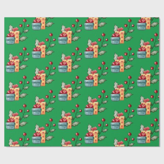 Groene Cadeaus Cadeaupapier (Vlak)