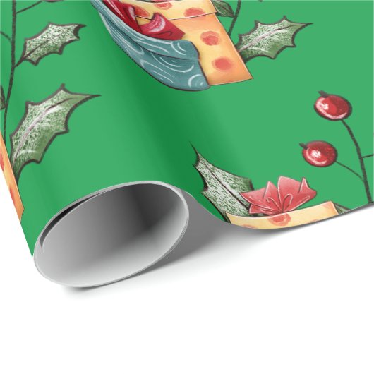 Groene Cadeaus Cadeaupapier (Rol Hoek)