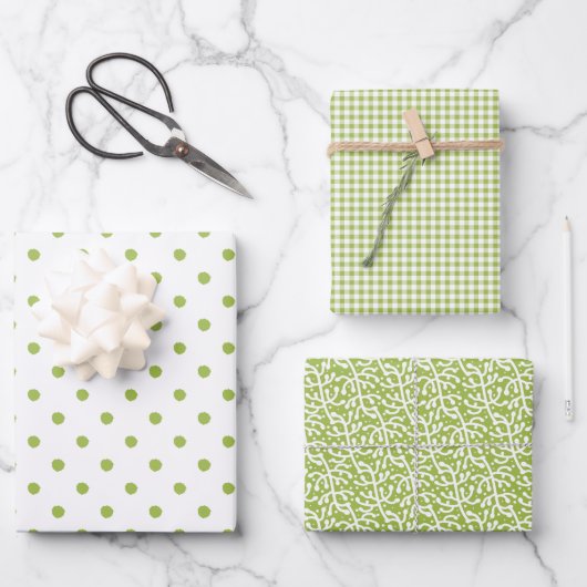 Groene cadeauverpakking Trio Inpakpapier Vel (Voorkant)