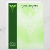 Groene Caduceus Alternatief Geneeskunde Symbool Fo Custom Briefhoofd (Voorkant / Achterkant)
