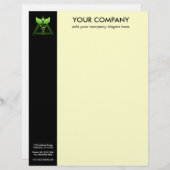 Groene Caduceus Alternatieve Geneeskunde Zwart Crè Briefhoofd Ontwerp (Voorkant / Achterkant)