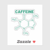 Groene Cafeïnemolecuul Sticker (Vel)