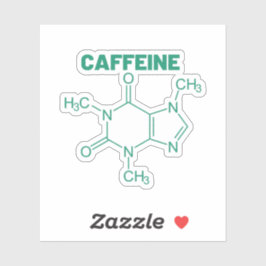 Groene Cafeïnemolecuul Sticker