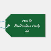 Groene Californië tartan plaid Kerstmis vakantie o Cadeaulabel (Achterkant Horizontaal)